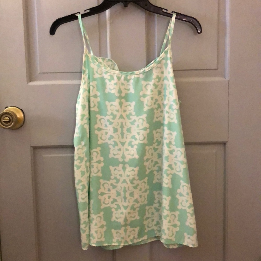 Teal bowback tank top